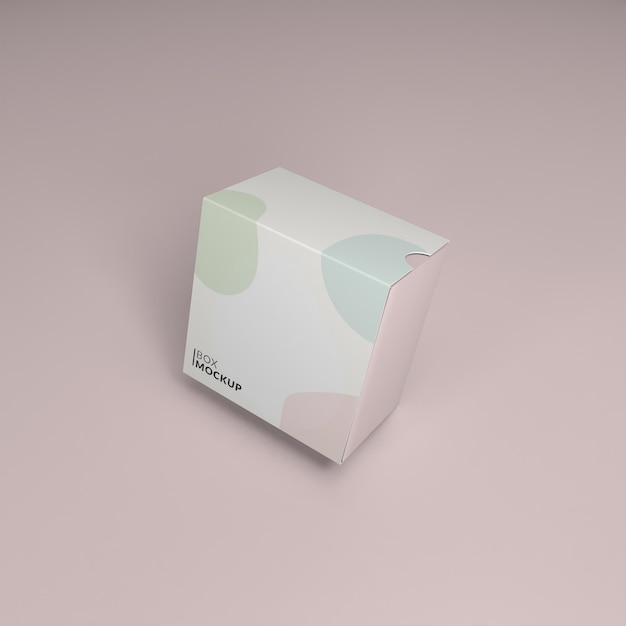 Closed square box mockup