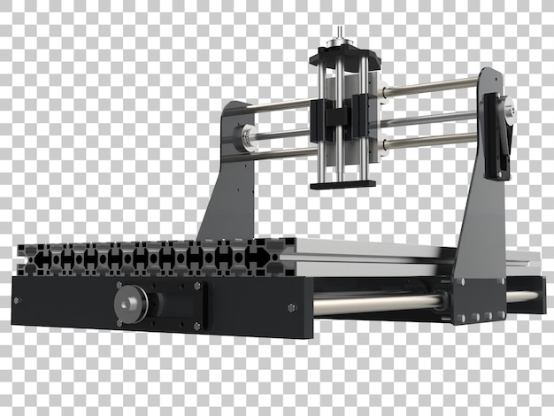 PSD cnc machine isolated on transparent background 3d rendering illustration