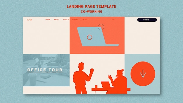 Co-working landing page template