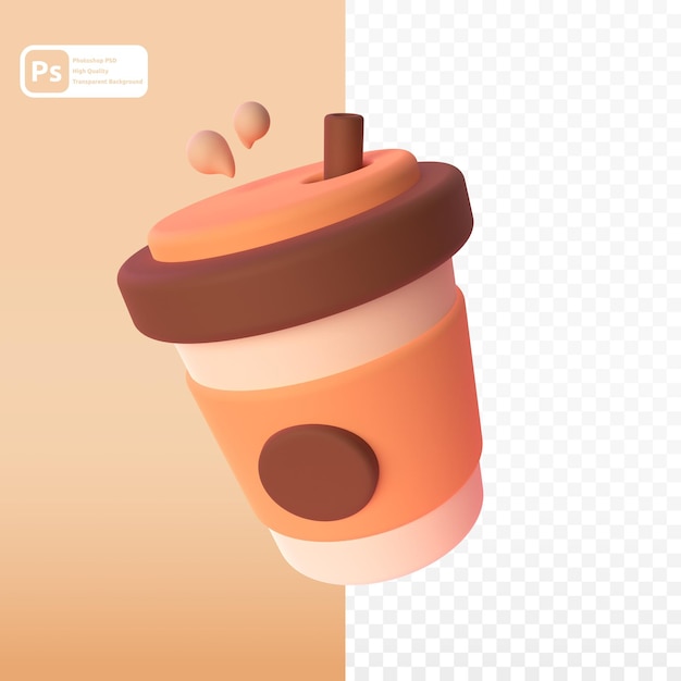 Coffee in 3d render for graphic asset web presentation or other