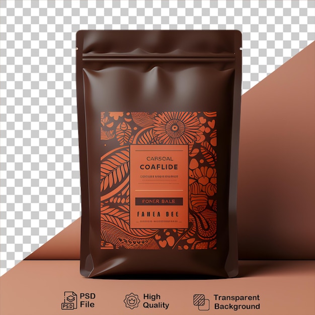 coffee bag mockup isolated on transparent background include png file