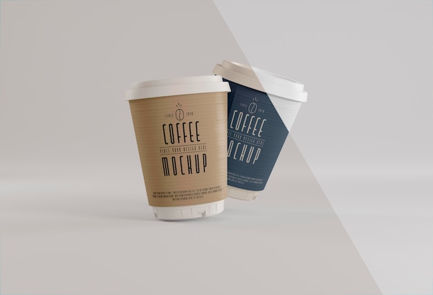 Coffee branding with cups mockup