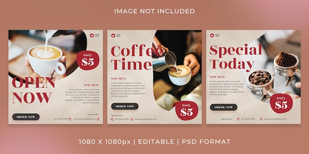 Coffee social media post or banner template