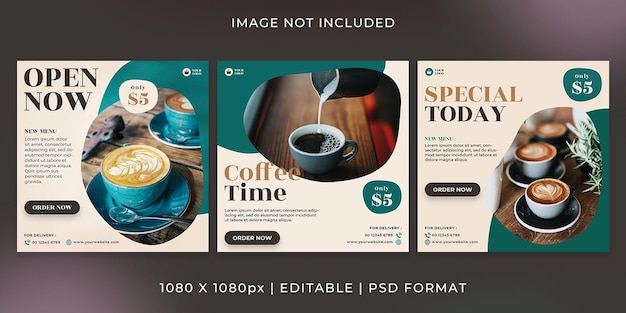 Coffee social media post or banner template