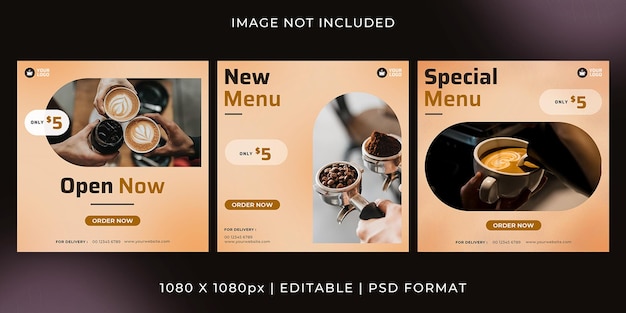 Coffee social media post or banner template