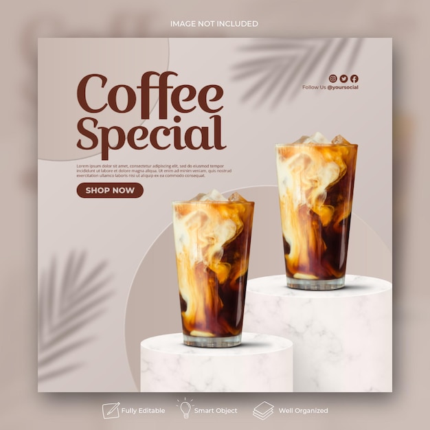 Coffee social media post template