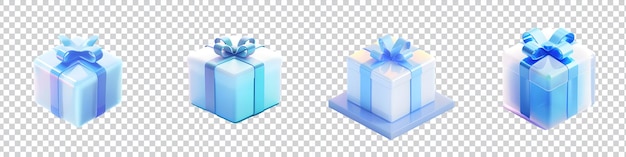 PSD a collection of 3d gift boxes on transparent background