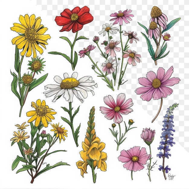 a collection of flowers including one that says  flowers