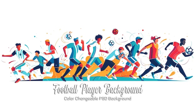 PSD collection of football sport silhouettes in different positions