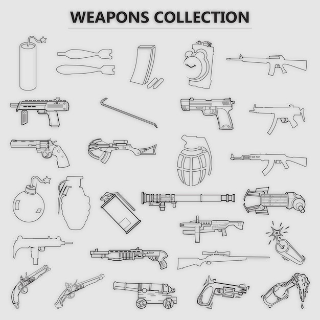 PSD collection of guns and weapons