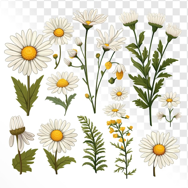 collection of illustrations daisy transparent background