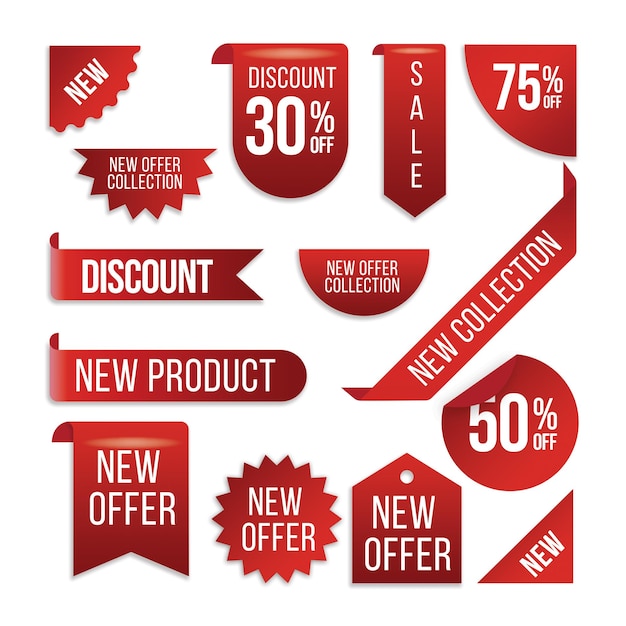 PSD a collection of sales tags template