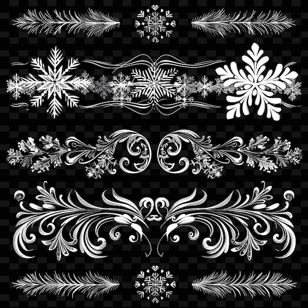 PSD a collection of snowflakes and other designs