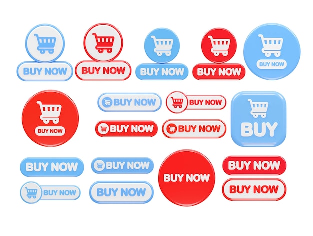 PSD a collection of stickers with a blue and red sticker that says buy now