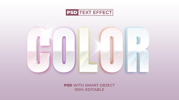 Color text effect colorful backlight style Editable text effect