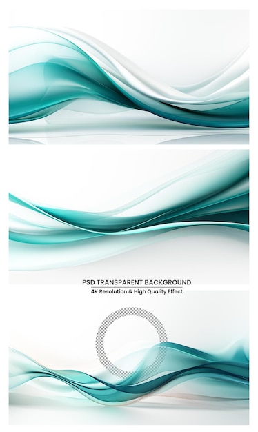 PSD colored light wave on white transparent background