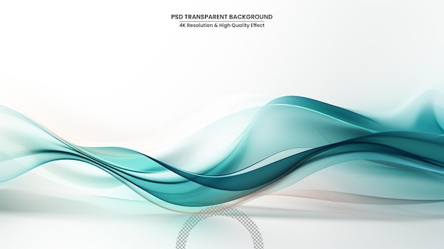 Colored light wave on white Transparent background