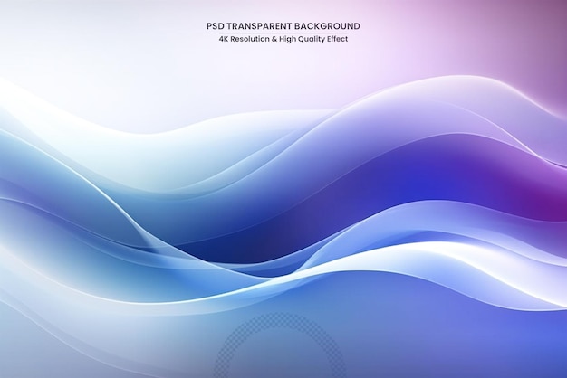 Colored light wave on white Transparent background