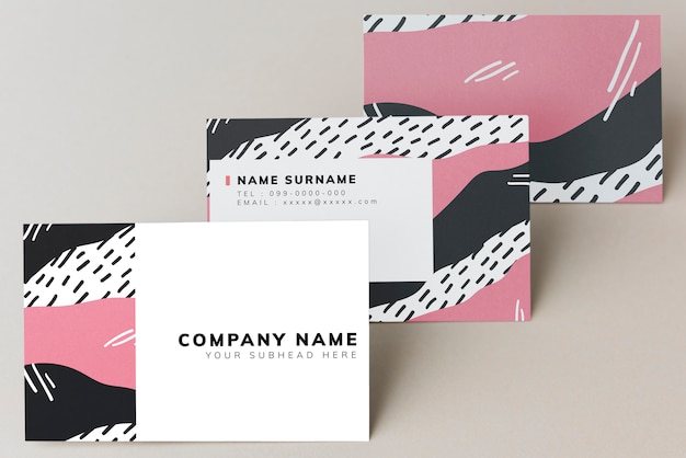 PSD colorful business card mockup design