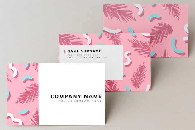 PSD colorful business card mockup design