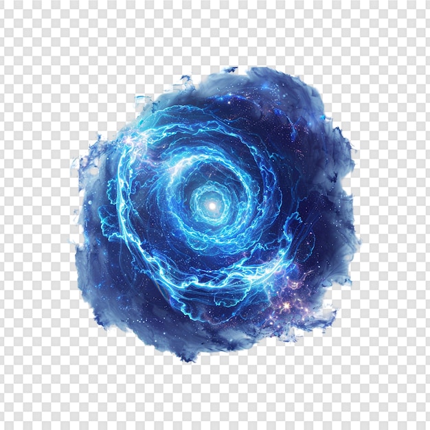 PSD colorful cosmic galaxy swirl isolated on transparent background