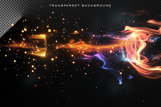 PSD colorful fire effect in transparent background