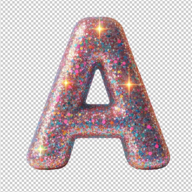 PSD a colorful glittery letter a and the word quot a quot is decorated with glitter and glitter