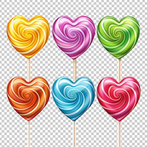 PSD colorful heart shape lollipop