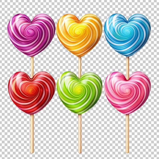 PSD colorful heart shape lollipop