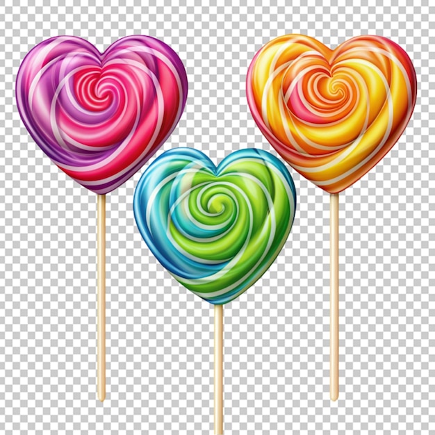 PSD colorful heart shape lollipop