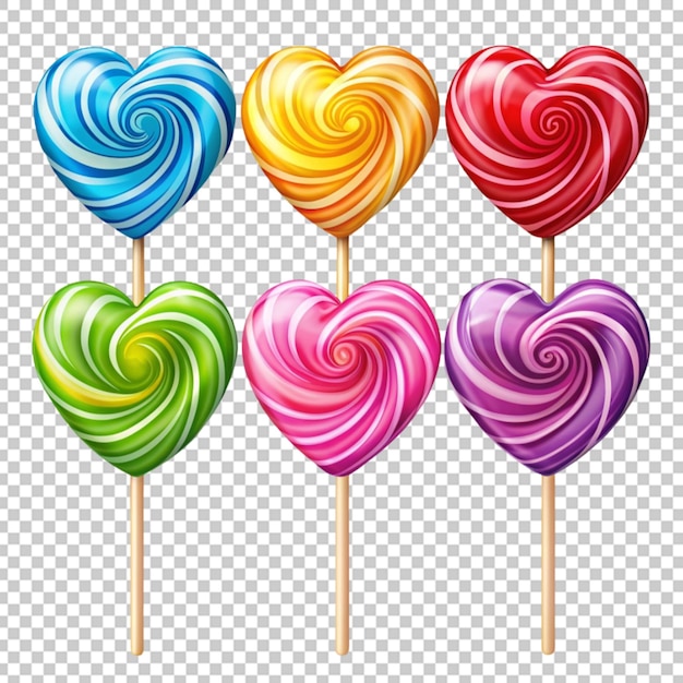 PSD colorful heart shape lollipop