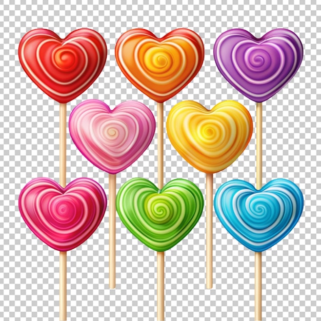 PSD colorful heart shape lollipop