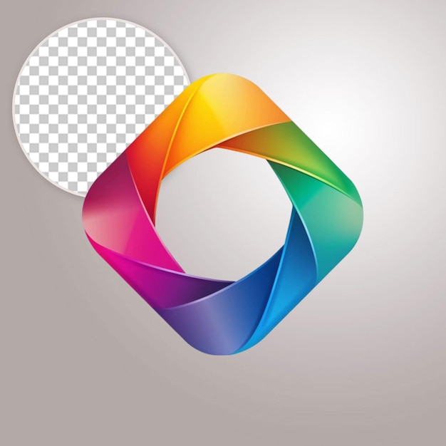 PSD colorful icon app abstract logo design on transparent background