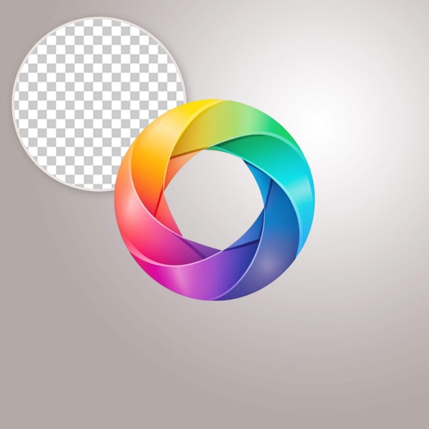 PSD colorful icon app abstract logo design on transparent background