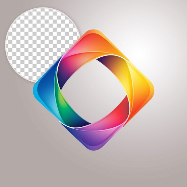 PSD colorful icon app abstract logo design on transparent background