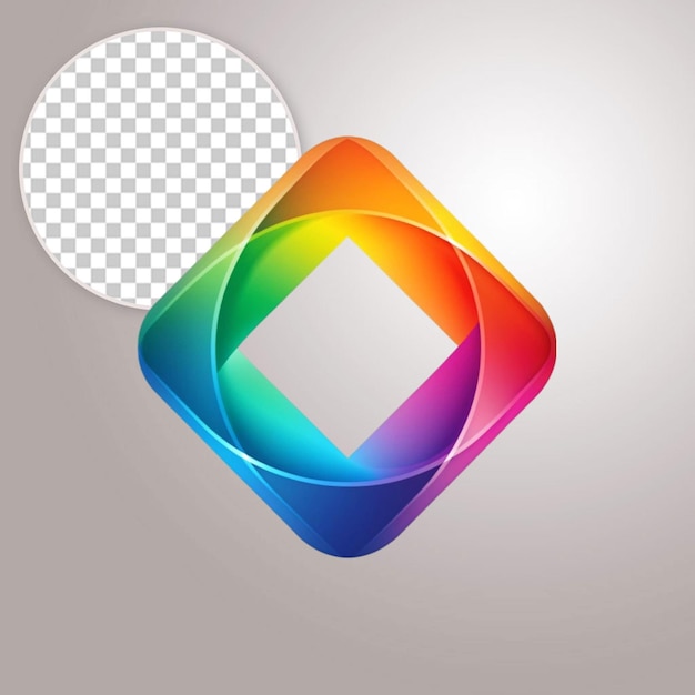 PSD colorful icon app abstract logo design on transparent background