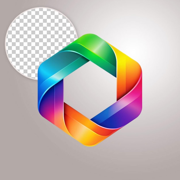 PSD colorful icon app abstract logo design on transparent background