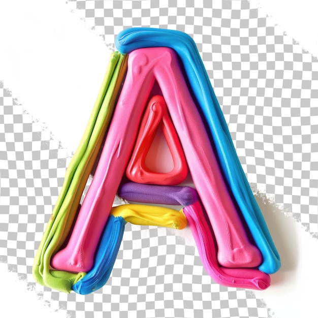 PSD a colorful letter a on a white background with a pink blue and yellow color scheme