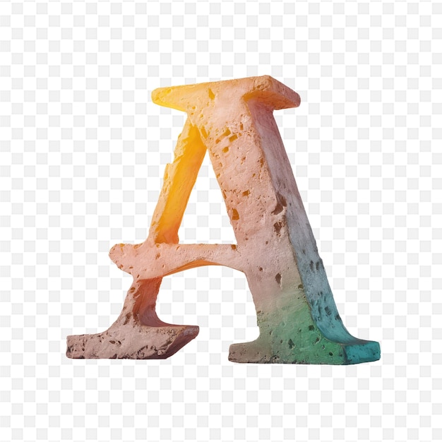 PSD a colorful letter a on a white background