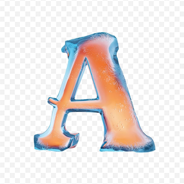 PSD a colorful orange letter a with a blue and orange color