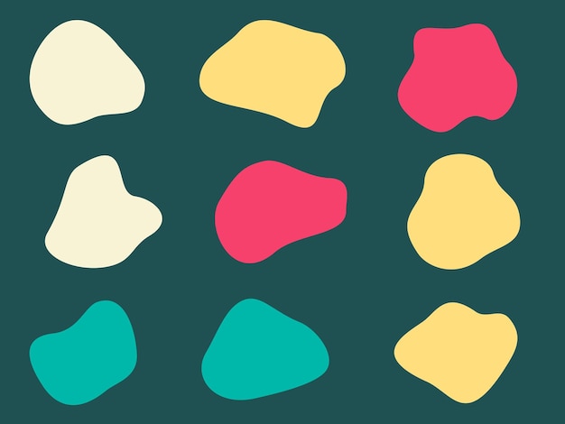 colourful retro abstract shapes fluid hand drawn organic shapes vector shape seamless element