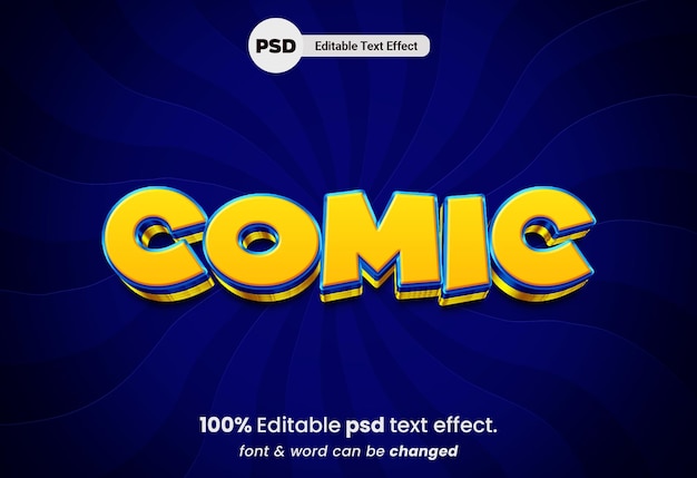 Comic 3d editable premium text effect