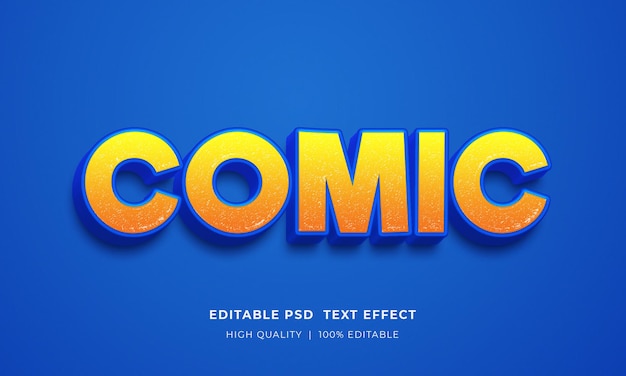 Comic Editable 3d Bold Text Style Effect Mockup Template