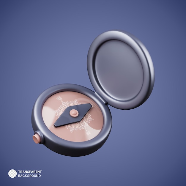 Compass icon isolated 3d render illustration