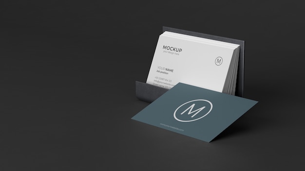 Composition of business card mock-up