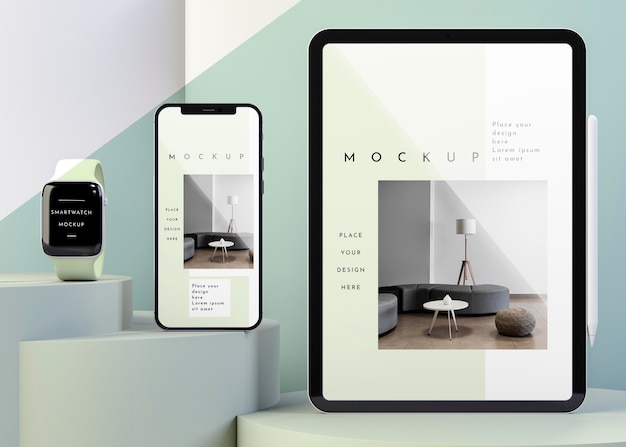 PSD composition with modern devices mock-up