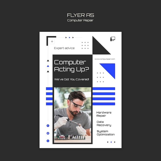 Computer repair template design