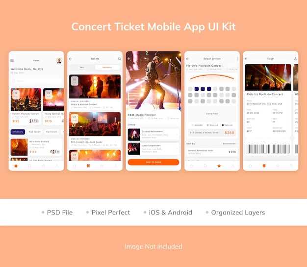 Concert Ticket Mobile App UI Kit