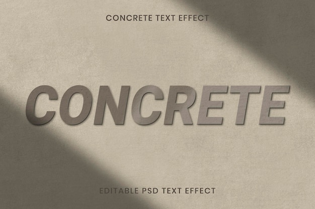 PSD concrete texture text effect psd editable template