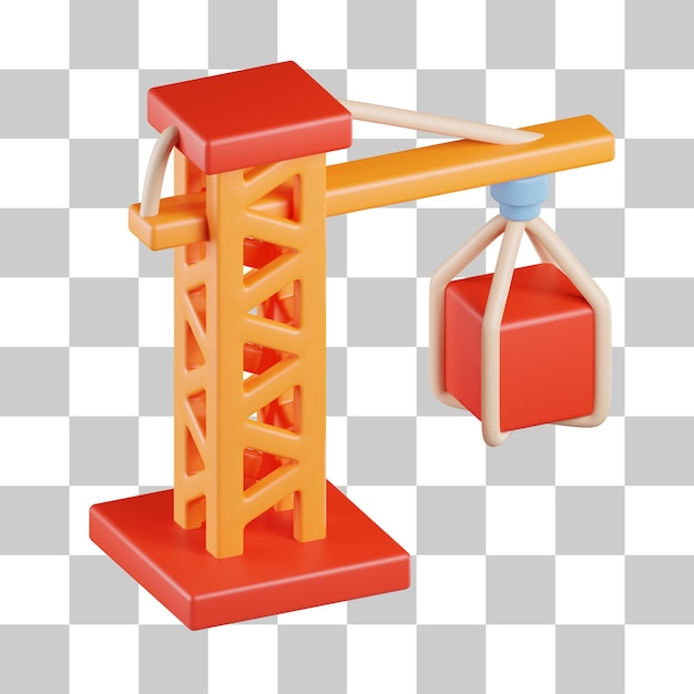 Construction Crane 3D Icon